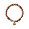 Rosário de sândalo Laoshan Guochao pulseira requintada feminina artística Mori elegante pulseira da sorte de jade