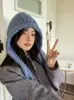 Nuevo Gorro de Punto Grueso Hecho a Mano para Otoño e Invierno para Mujer, Gorro con Capucha Simple de Color Sólido, Cálido y Resistente al Frío, Gorro de Punto Estilo Ins