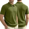 Camisa Polo Masculina Amazon com Listras Verticais, Gola Henley, Meio Zíper, TK Respirável, Elástica, Casual, Manga Curta Americana