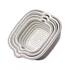 Cesta Drenadora de Doble Capa Juego de Seis Piezas para Uso Doméstico, Lavado de Verduras y Frutas, Filtrado de Agua, Cocina Sala de Estar Multifuncional Cesta de Almacenamiento para Frutas