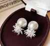 Pendientes de Fuegos Artificiales Estilo Frontal y Trasero 2025, Pendientes Nuevos de Zirconia de Lujo Ligero, Pendientes de Perla con Diseño Único Exquisito de Nicho