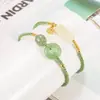 Pulseira de Jade Hetian para Mulheres, Novo Design de Nicho 2022, Pulseira com Fivela da Paz, Trançada, Presente para o Aniversário da Melhor Amiga
