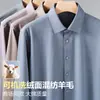 Camisa de Manga Larga para Hombre de Mezcla de Lana Estilo Nuevo, Casual de Negocios, Lavable a Máquina, Color Sólido, Sin Planchar, Versátil para Primavera y Otoño, Camisa de Alta Gama