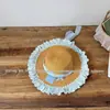 Sombrero de Paja de Verano Estilo Coreano para Vacaciones Infantiles 2026, Sombrero de Paja de Ala Ancha con Encaje para Protección Solar, Elegante Sombrero de Sol para Playa