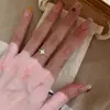 Anillo Nuevo Brillante con Diseño de Estrella Explosiva y Trébol de Cuatro Hojas para Mujer de Xiaohongshu, Diseño Único, Simple y Ajustable