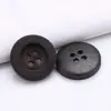 Botões de Madeira de Quatro Furos com Bordas Largas e Finas, Bordas Chanfradas e Linhas Pontilhadas, com Logo Personalizado Gravado a Laser, para Camisas e Cardigans, Botões Decorativos Costurados à Mão
