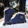 Zapatos de Algodón para Niños de Caña Alta Botas de Nieve para Niños y Niñas, Botas Cálidas Engrosadas Forradas de Felpa de Invierno, Zapatos de Algodón para Niños Engrosados Antideslizantes