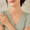 Moda de joias transfronteiriças europeias e americanas, joias de corrente em camadas simples, colar de contas de cobre com corrente de liga de camada dupla feito à mão para mulheres