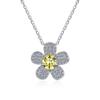 Collar de Plata de Ley S925 para Mujer Colgante Flor de Camelia Joyería de Alto Nivel Estilo Fresco Cadena para Clavícula de Moissanita 18K Transfronterizo