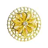 Venta Caliente Transfronteriza Moda Lujo Ligero Malla Dorada con Diamantes Flor de Red Anillo para Servilleta Anillo Hueco para Servilleta Fabricante Venta al por Mayor
