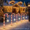 Luzes de estaca de solo em formato de estrela movidas a energia solar, best-seller transfronteiriço, luzes de corda pentagrama, decoração de jardim de Natal à prova d'água para exterior