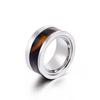 Anillo de moda de acero de titanio europeo y americano con atmósfera exagerada para hombres y mujeres, concha de plástico, anillo de acero inoxidable con diamantes
