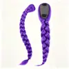Comércio Exterior Transfronteiriço Europeu e Americano Rumi roxo trançado bruxa cosplay peruca rabo de cavalo trança BB clip extensões de cabelo