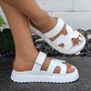 26 Zapatos de Exterior de Nuevo Estilo con Suelas Gruesas, Diseño de una Sola Tira, Talla Grande, Transpirables, Sandalias de Moda Tendencia para Mujer