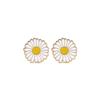 Estilo Coreano GD Mismo Estilo Pendientes de Crisantemo con Muescas Pendientes Pequeños de Crisantemo Pendientes de Flor Mori Elegantes Personalizados para Mujer Celebridad de Internet