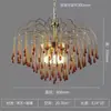 Lustre de Vidro Gota de Água Italiano Retrô Francês Leve Lustre Clássico para Sala de Estar, Quarto, Corredor, Entrada Lustre Esmaltado