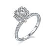 Anillo de Plata S925 de 1 Quilate de Moissanita Anillo de Boda de Oro de 18K Regalo Anillo Simple Transfronterizo Envío Directo de Una Pieza