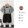 Camisa Infantil Camisa de Rayas Manga Corta Nueva Llegada Traje Infantil Traje Infantil Vestido de Escenario Ropa Infantil de Moda