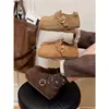 Zapatos Birkenstock Retro Franceses de Suela Gruesa Forrados de Lana para Mujer 2025 Nuevo Invierno Cálidos y Engrosados Ropa Exterior Antideslizantes Zapatos de Algodón Cálidos