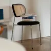 Silla de comedor para uso doméstico, silla apilable de ratán, silla exterior de lujo ligero, silla de ocio con respaldo, taburete vintage, silla para casa de huéspedes restaurante
