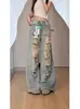 Jeans Rectos de Cintura Alta Rasgados Estilo Retro Americano para Mujer, Pantalones Largos de Invierno de Moda Sueltos Adelgazantes