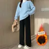 Pantalones de maternidad para primavera y verano, forrados de polar y engrosados, pantalones de pierna ancha de cachemira sintética, pantalones largos para el embarazo que no aprietan la barriga, ropa de maternidad