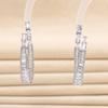 Nicho Brincos Simples High-end Sense Line Cross Ring Brincos Conjunto Completo Zircon Temperamento Requintado Colar Terno Feminino