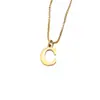 Collar con Letra Collar de Acero Inoxidable Collar de Acero de Titanio que No se Desvanece Cadena Elegante para Clavícula Collar Chapado en Oro Europeo y Americano Transfronterizo para Mujeres