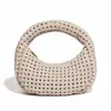 Explosiva Moda Nueva Primavera 2025 Todo Fósforo Nudo Molino Bolso Dumpling Moda Bolso Tejido Hecho a Mano Práctico para Llevar en la Mano