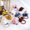 Celebridade da Internet K-Style de Tiara de Cabelo de Coelho Grampo de Cabelo Elástico de Cabelo de Coelho de Pelúcia Fofo Pequeno Fresco Coração de Menina Tiara de Cabelo