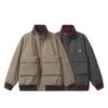 Northern Limit Marca Tendência Estilo Americano Masculino Outono 2025 Novo Jaqueta de Trabalho com Bolso Grande Unissex Solta Casaco Color Block