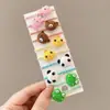Goma para el pelo de dibujos animados de frutas de verano para niños y niñas, Cuerda para el pelo pequeña tipo 'chirrido', Accesorios para el pelo de alta elasticidad, Diadema