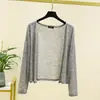 Cárdigan Fino de Tencel de Verano Top Protector Solar para Mujer Chal Corto de Manga Larga Chaqueta Fina Holgada Versátil Camisa de Aire Acondicionado