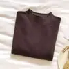 Suéter suave y cómodo de cuello alto pequeño para mujer, prenda interior sencilla, camiseta base de punto de cuello medio-alto, top de invierno, Otoño 2025