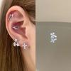 Cruz de Diamantes Micro-Incrustados Acero de Titanio Clavo para Hueso de Oreja Acero de Titanio para Mujer Diamante Flash Pequeño Clavo para Hueso de Oreja Aretes de Zirconia