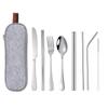 Fabricante Personalizado Aço Inoxidável Portátil Talheres Faca de Bife Colher Garfo Canudo Hashi Mais Logo Conjunto para Viagem ao Ar Livre