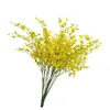 Simulación de dos pétalos amarillos orquídea danzante pequeña orquídea pequeña recubierta de pegamento material de arreglo floral de alta calidad arte floral de mesa ramo