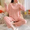 Pijama para Mujer Primavera y Otoño Estilo Coreano 2025 Manga Larga Lindo Traje de Dibujos Animados de Estudiante Suelto Traje de Ropa para el Hogar Otoño e Invierno