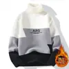Suéter Gola Alta de Veludo de Visão Popular Transfronteiriço Masculino Suéter de Veludo de Visão Suéter de Gola Alta de Veludo de Visão Espesso de Inverno