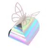 Carnaval Fiesta de Medio Oriente Transfronterizo Láser Boda Caja de Dulces Reflectante Roja Grande Personalizada Caja de Dulces Mariposa Tridimensional Caja de Dulces