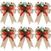 Laços de agulhas de pinheiro de Natal, vários estilos disponíveis em estoque para venda direta, suporta etiquetagem e dropshipping, podem ser embalados em veludo vermelho