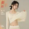Conjunto de Roupa Íntima Térmica Ultra-Fina com Ácido Hialurônico para Beleza da Pele para Mulheres com Mangas Longas e Calças Longas