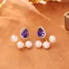 Pendientes Vintage de Zirconia y Perla en Forma de Gota de Agua, Diseño de Nicho, Clavos de Plata S925, Mismo Estilo que en Xiaohongshu, Pendientes de Moda