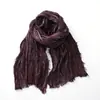 Bufanda de Algodón y Lino Otoño e Invierno Nuevo Estilo Artístico Plisada Retro Hecha a Mano Teñido Sucio Color Sólido Transfronteriza Comercio Exterior Bufanda para Hombre