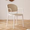 Silla de plástico ratán silla de comedor apilable hogar nórdico silla de respaldo de ocio para exteriores silla de escritorio con reposabrazos para apartamento pequeño