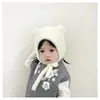 Super Macia ~~~ Chapéu de Pelúcia com Orelhas de Gato Fofas para Meninas, Proteção Quente para Ouvidos, Gorro de Tricô Doce para Crianças