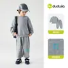 Conjunto de Roupas Infantis Dudu para Outono: Conjuntos Esportivos para Meninos e Calças, Roupas para Meninas, Roupinhas de Bebê, Conjunto de Duas Peças Respirável