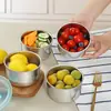 Contenedor de almacenamiento de alimentos de acero inoxidable con tapa, frasco sellado, tazón redondo para alimentos, caja de almacenamiento, organizador de refrigerador conveniente, lonchera