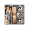 Pijama Nuevo al por Mayor para Mujer Transmisión en Vivo Celebridad de Internet Popular Algodón Nube Solapa Grande Encaje Conjunto de Ropa para el Hogar de Primavera y Otoño