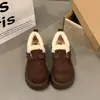 Sapatos Birken Quentes com Sola Grossa para Aumentar a Altura e Veludo Plus, Novo Estilo de Inverno Feminino, Versátil, Super Quente, Sapatos de Neve de Algodão com Pelo Plush, Tendência